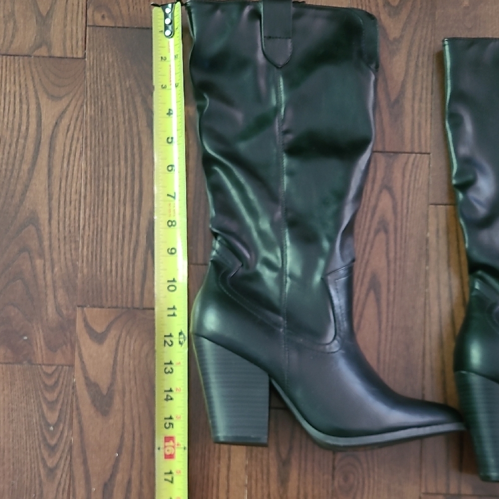 New Wild Diva Black Women's Cowboy Boots Size 9 - Picture 6 of 7